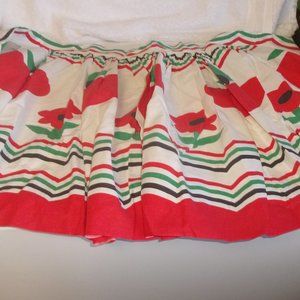 Vintage half apron hearts flowers stripes red